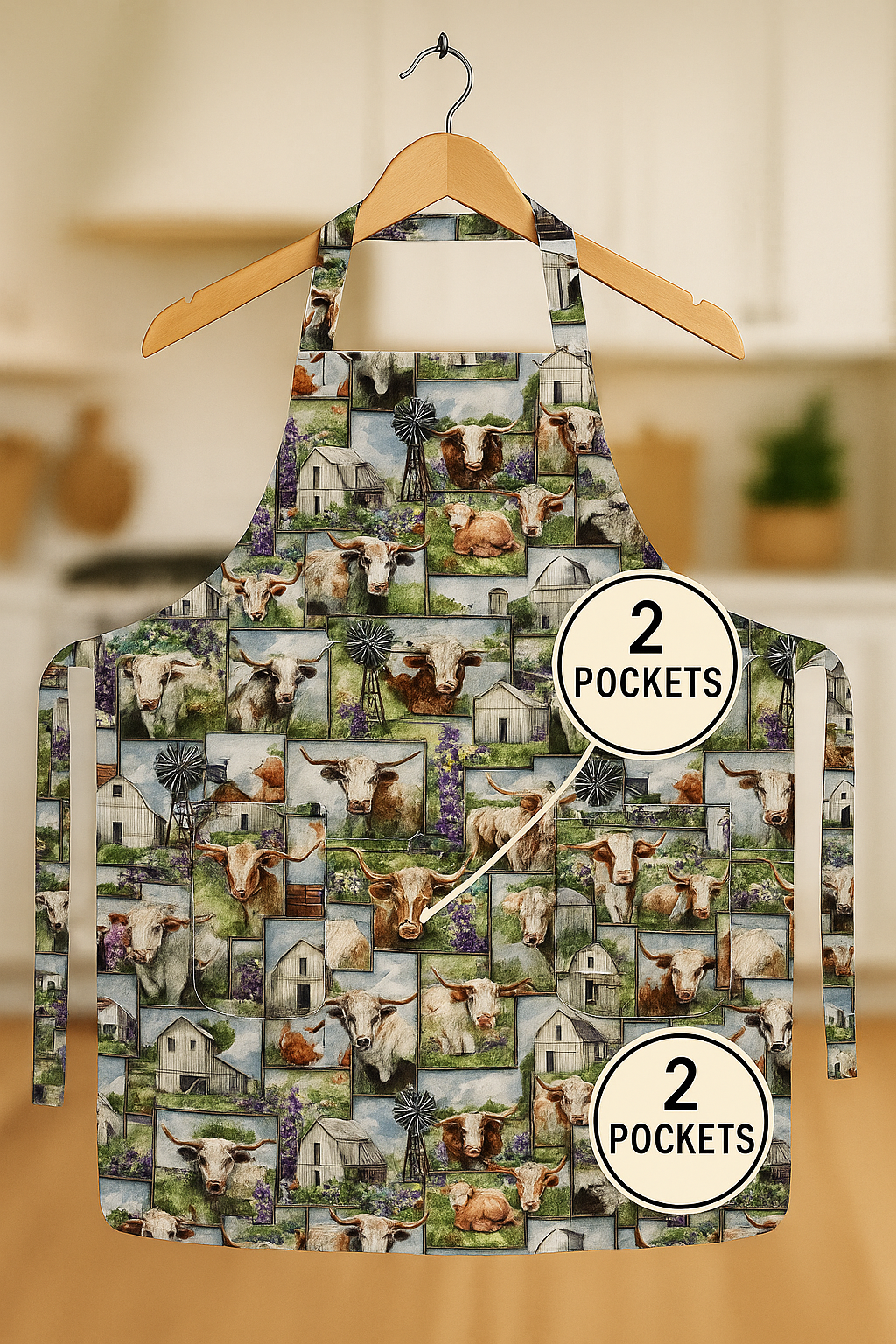 Reversible Farmhouse Animals Apron - Image 3